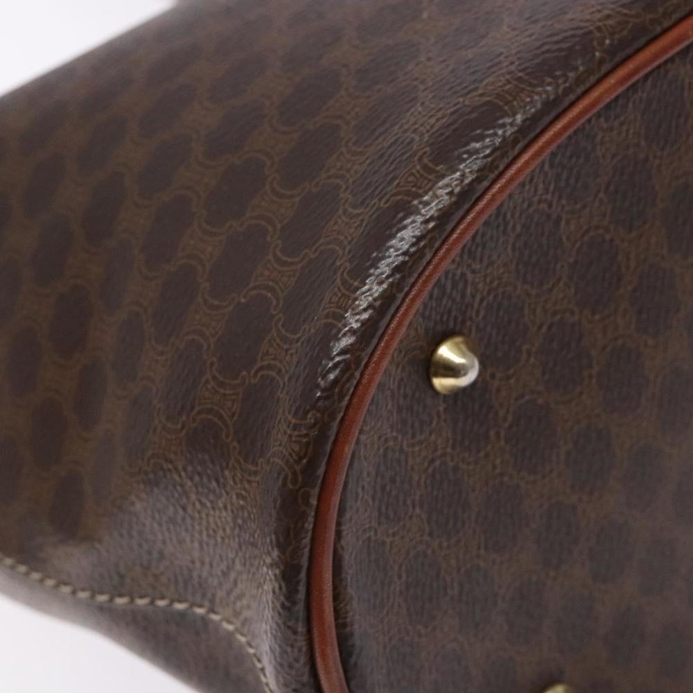 CELINE Macadam Canvas Hand Bag PVC Leather Brown Gold Auth ep10409 - Picture 15 of 16